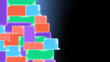 © Ivan Haidutski/Stocksy - Colorful Overlapping Voice Speech Bubbles on Copy space Background