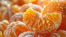 Fresh Mandarins Peeled And Bursting With Citrus Hues