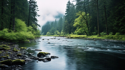 Wall Mural - river in the forest.