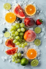 Wall Mural - Assorted Fresh Fruits on Table