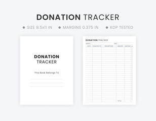 Wall Mural - Printable Donation Tracker Template | Tithe Logbook | Charitable Donations Planner Letter Size