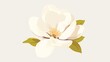 Minimalist Magnolia Flower Illustration with Plain Background Generative AI