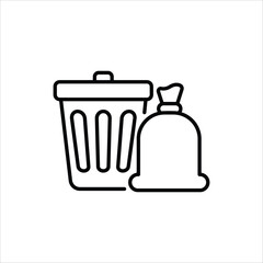 Sticker - Trash  Icon editable stock vector icon