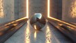 3D Render of Sphere Bouncing Between Two Pipes