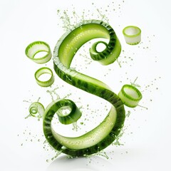 Wall Mural - Refreshing Green Spiral Layout - Helix Cucumber Twist