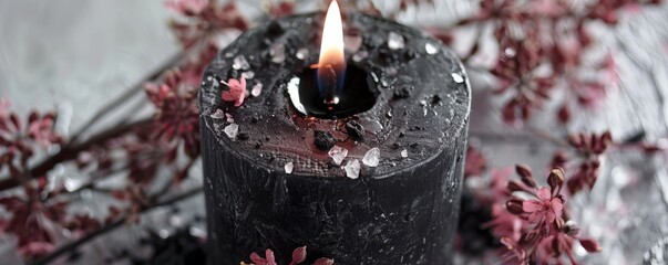 Wall Mural - black magic candle.