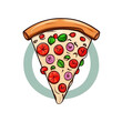 illustration of a pizza with a spoon