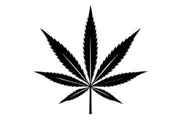 Wall Mural - cannabis leaf silhouette vector illustration