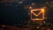 © JovialFox - Abstract technology background with mail sign,email marketing or newsletter concep,black background