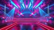 © Vodkaz - Futuristic stage with neon lights and a vibrant atmosphere