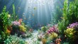 Animated 3D Underwater Scene with moving sea life and plants.