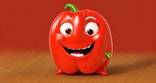 A Red Pepper With A Smiling Face.