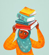 © Marusya Wrobel/Stocksy - Muslim girl with books on her head