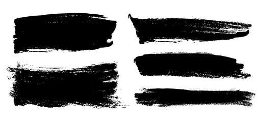 Aufkleber - Brush strokes vector. Rectangular painted objects