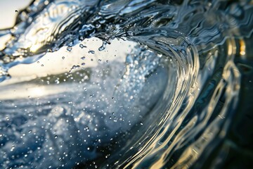 Poster - low angle of a building wave close up