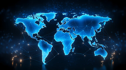 abstract technology background of world map