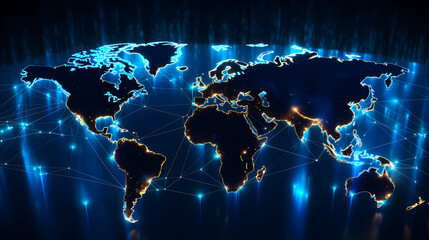 abstract technology background of world map