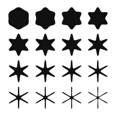 Poster - Six Point Wavy Edge Star Shapes