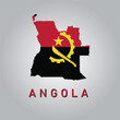 Angola country map with flag	