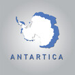 Antartica country map with flag	