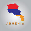 Armenia country map with flag	