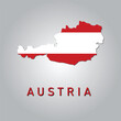 Austria country map with flag	