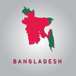 Bangladesh country map with flag	