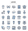 Love elements. Two Color web icon set. Simple vector illustration.