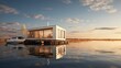A photo of a Minimal Houseboat in Soft Waterfront nature