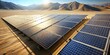 Expansive solar panels harness renewable energy in a vast desert, symbolizing ecological progress