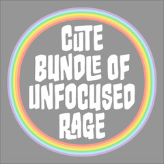 Wall Mural - Funny Cute Bundle Of Unfocused Rage Rainbow Kawaii Goth