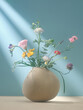 © Marc Tran/Stocksy - Beautiful bouquet of wild summer flowers in vase against blue