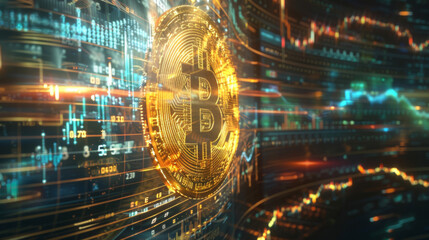 Leinwandbilder - Bitcoin and digital finance concept