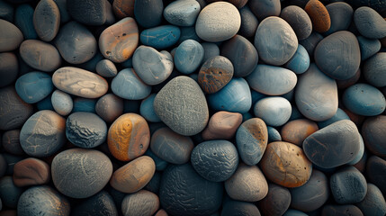 Aufkleber - Pebbles in blue-gray colors as a textured background.