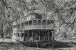 Old paddle boat Spirit of Sacramento in black and white