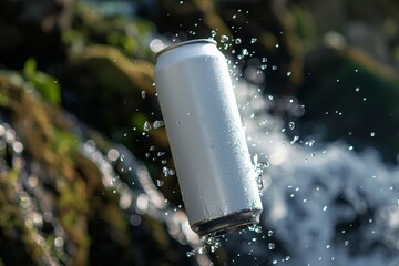 Canvas Print - Aluminum can mockup. Background with selective focus and copy space for text