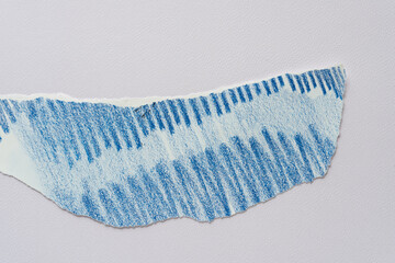 Poster - paper shape with blue zig zag shading effect isolated on paper with texture