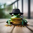 A frog wearing a detective hat and solving a mystery2