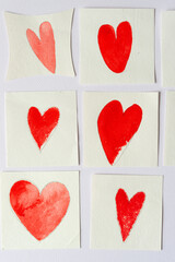 Poster - paper tiles with heart shapes