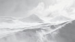 Abstract Monochrome Mountain Peaks Amidst a Snow Blizzard