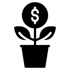 Canvas Print - Money Plant Solid Icon