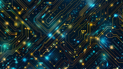 Wall Mural - Abstract futuristic electronic circuit technology background 