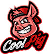 Cool pig head mascot