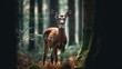 young deer posing in the forest AI generated
