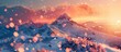 Breathtaking Bokeh Sunset Warm Hues Illuminating Snowy Mountain Peak