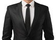 © Mr. Stocker - A man wearing a black suit and a white shirt with a black tie, cut out - stock png.