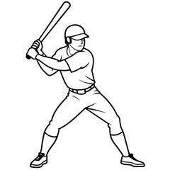 A batsman illustration with vecto art silhouette 