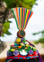 Traditional Hat Of A Volador In Mexico. 