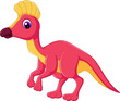 Cartoon corythosaurus on white background