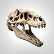 
A fossilized Tyrannosaurus rex skull, symbolizing the field of paleontology and the study of ancient creatures from the prehistoric epoch, capturing the essence of a formidable predator.
